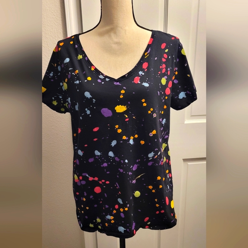 Black color splash Tee Shirt